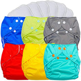 FuzziBunz Pocket Cloth Diapers 6 Pack Bundle with Microfiber Inserts